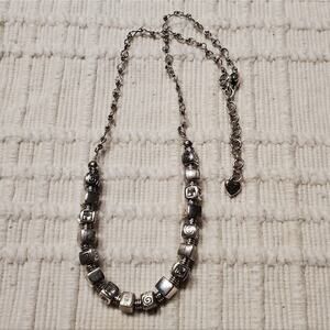 Brighton Mayan cube silver plated necklace